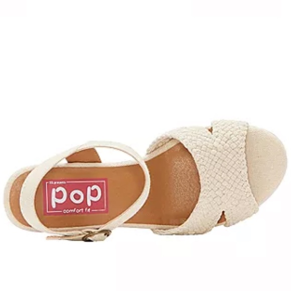Pop Womens Perky natural Wedge Sandals size 11 platforms Strappy with OG box - Picture 10 of 12